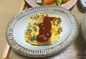 お好みでケチャップをかけてもいいですね◎